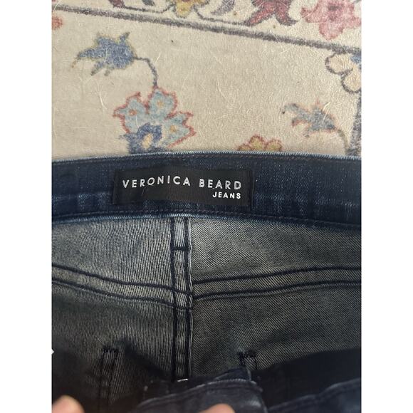 VERONICA BEARD Carolyn 10” Baby Boot Button Fly Jeans Indigo Red Stripe Size 25 - Picture 8 of 9